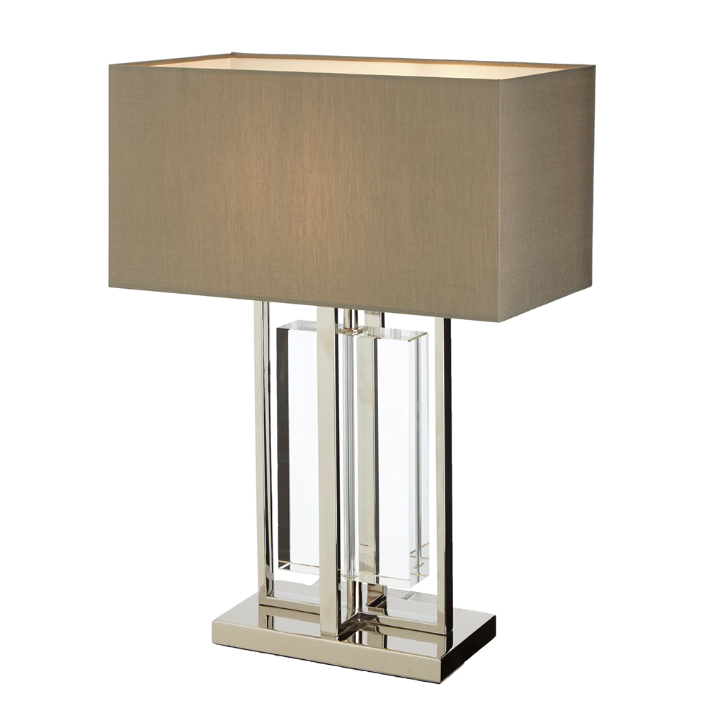 RV Astley Table Lamp Sarre Grey Nickel and Crystal