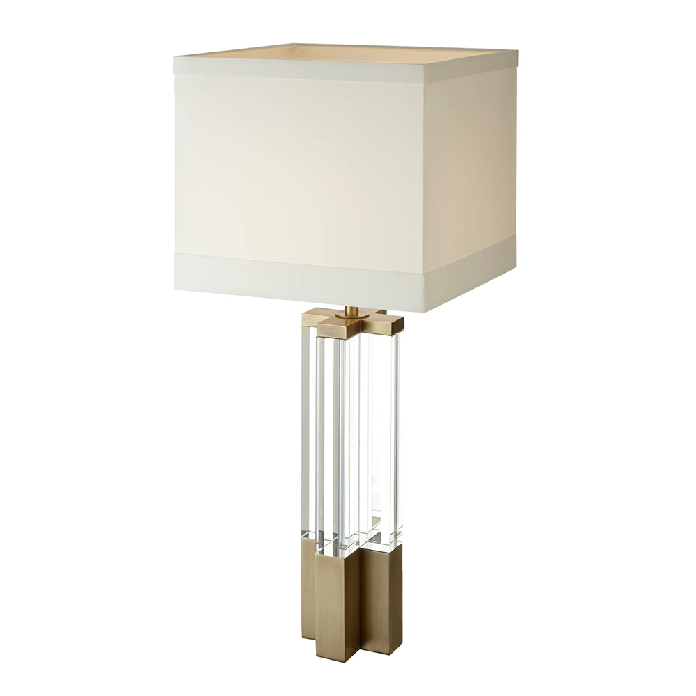 RV Astley Eldmar Table Lamp Crystal And Antique Brass Finish