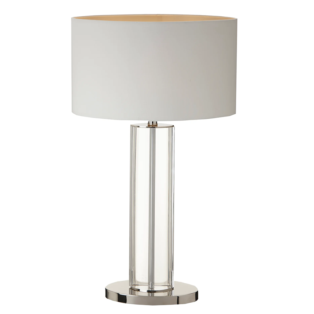 RV Astley Lisle Tall Table Lamp Clear Crystal Nickel Finish
