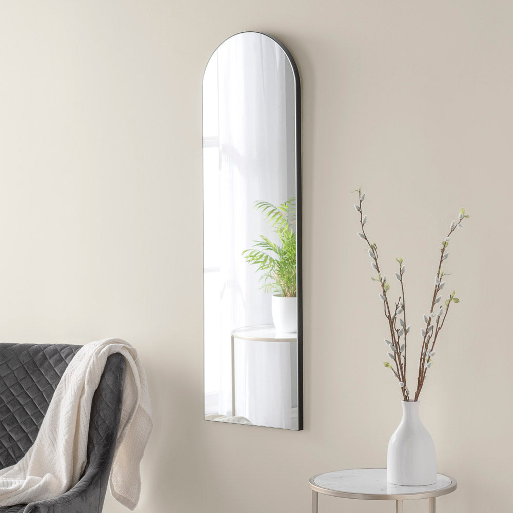 Olivia's Cora Arched Mirror in Black - 100x30cm