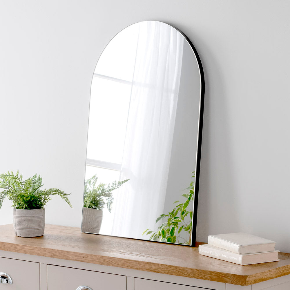 Olivia's Cora Arched Mirror in Black - 75x50cm