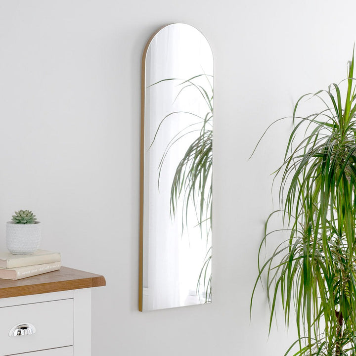 Cora Arched Mirror 100x30cm - Gold Yearn Mirrors 1