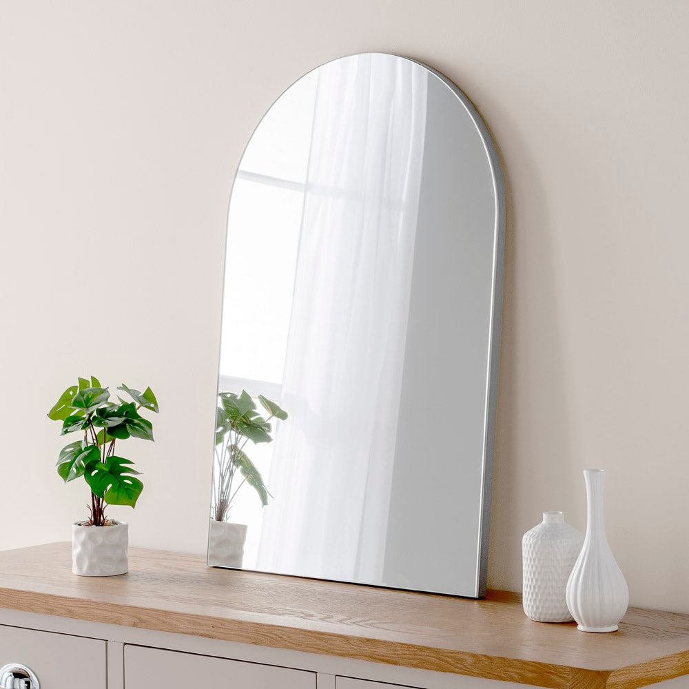 Olivia's Cora Arched Mirror in Silver - 75x50cm