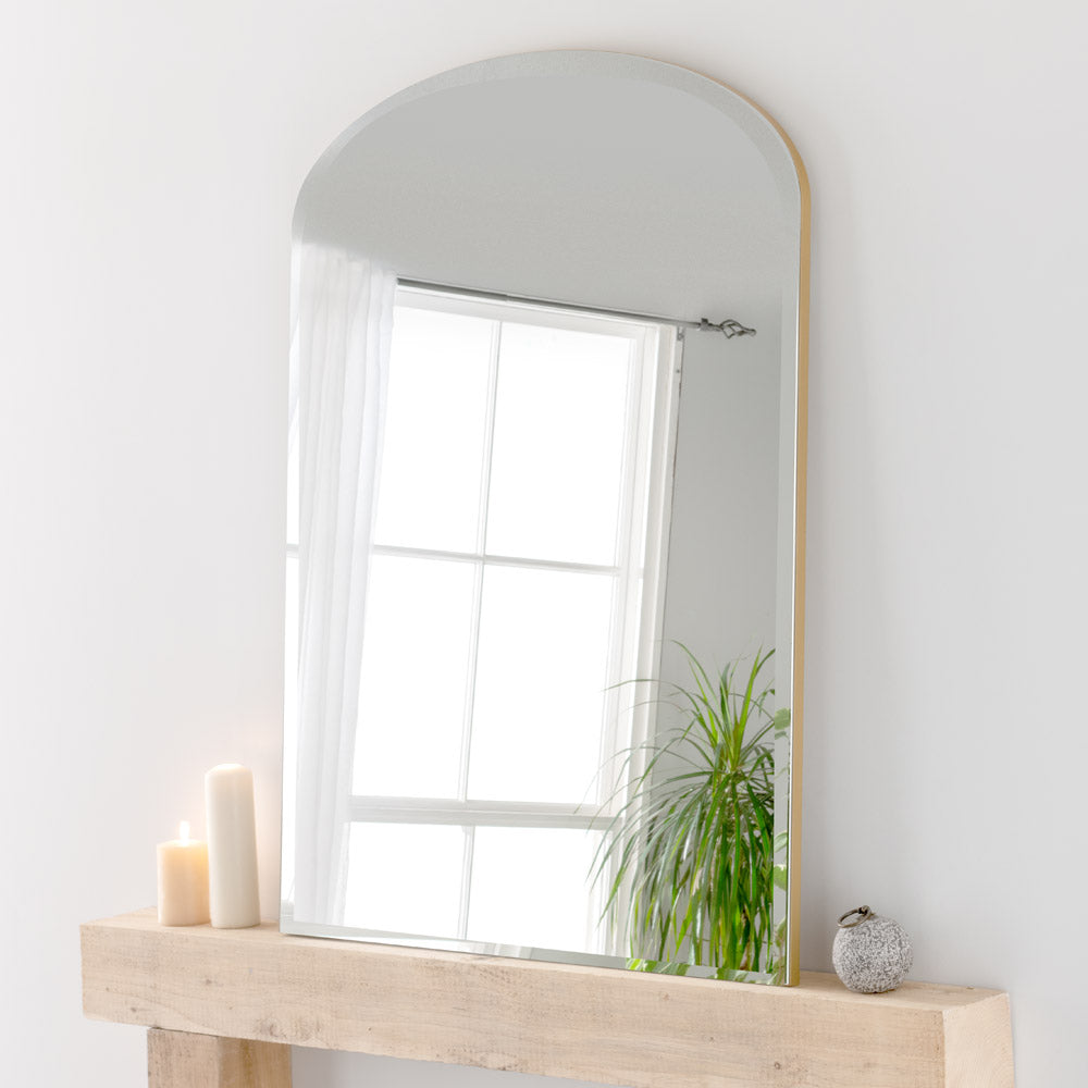 Cora Bevelled Mantle Mirror 91x120cm - Gold Yearn Mirrors 1