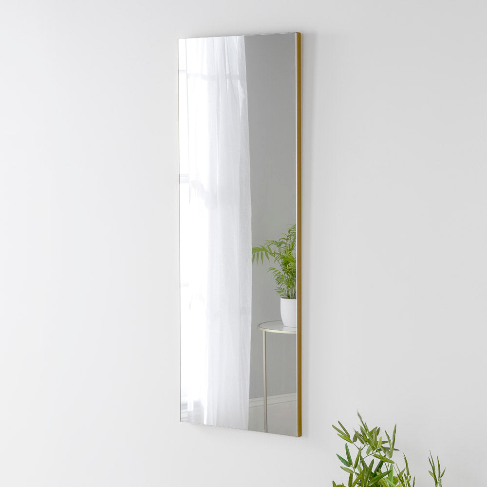 Olivia's Minimal Dressing Table Mirror in Gold - 120x45cm