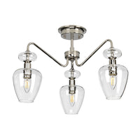 Elstead Armand 3 Ceiling Light Light Polished Nickel Plated With Clear Glass Shades