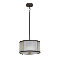 Elstead Corona 2 Light Pendant in Bronze & Dark Brown Painted and Aged Brass