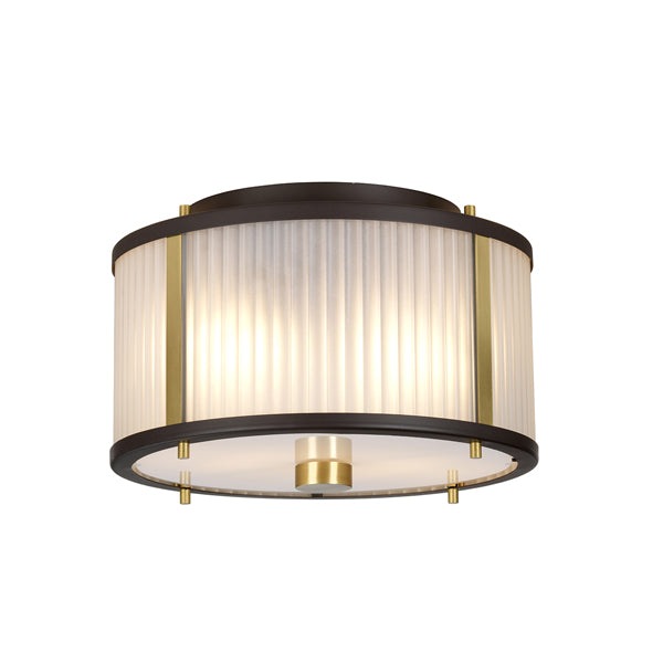 Elstead Corona 2 Light Pendant in Bronze & Dark Brown Painted and Aged Brass