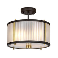 Elstead Corona 2 Light Pendant in Bronze & Dark Brown Painted and Aged Brass