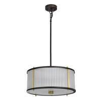 Elstead Corona 3 Light Pendant Museum Bronze Dark Brown Painted and Aged Brass