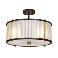 Elstead Corona 3 Light Pendant Museum Bronze Dark Brown Painted and Aged Brass