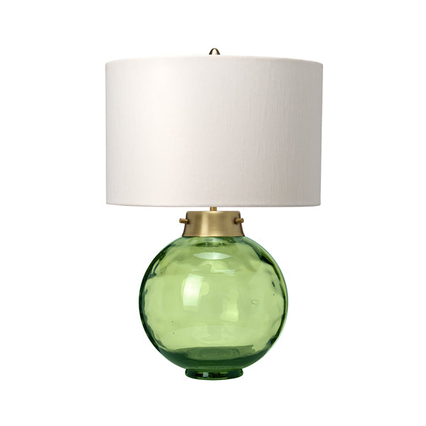 Kara Table Lamp - Aged Brass & Dark Green Glass Elstead 1