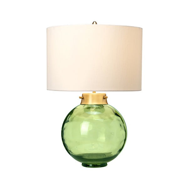 Kara Table Lamp - Aged Brass & Dark Green Glass Elstead 3