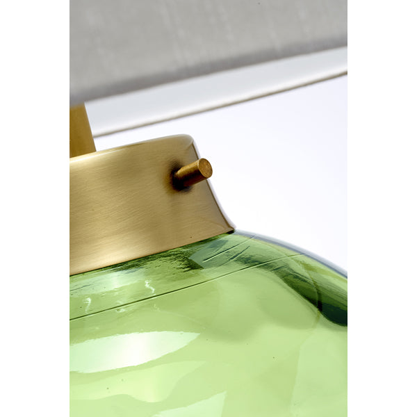 Kara Table Lamp - Aged Brass & Dark Green Glass Elstead 2