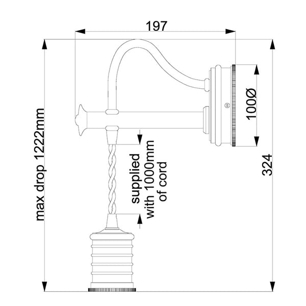 Douille 1 Light Wall Light - Black & Polished Brass Elstead 3