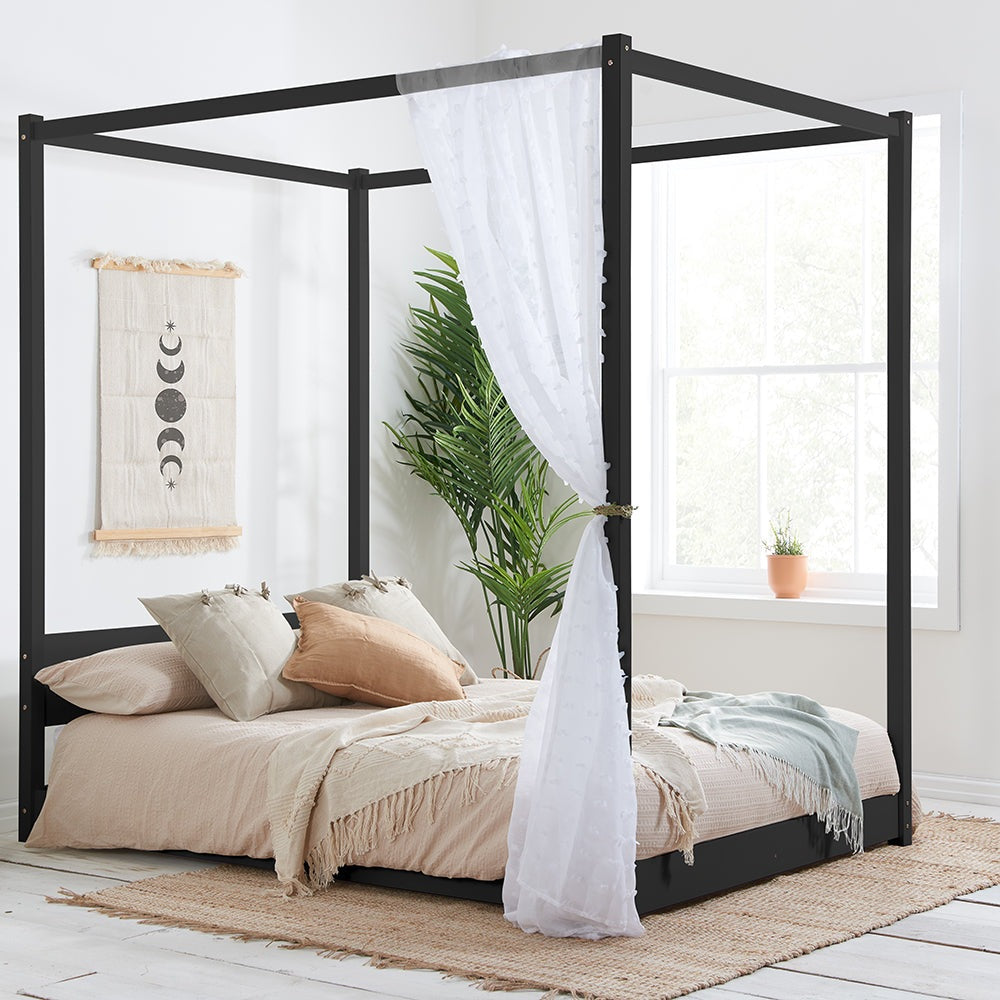 White 4 poster store queen bed