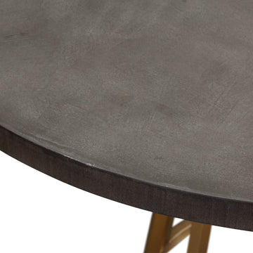 DI Designs Bredon Dining Table - Faux Concrete & Antique Brass