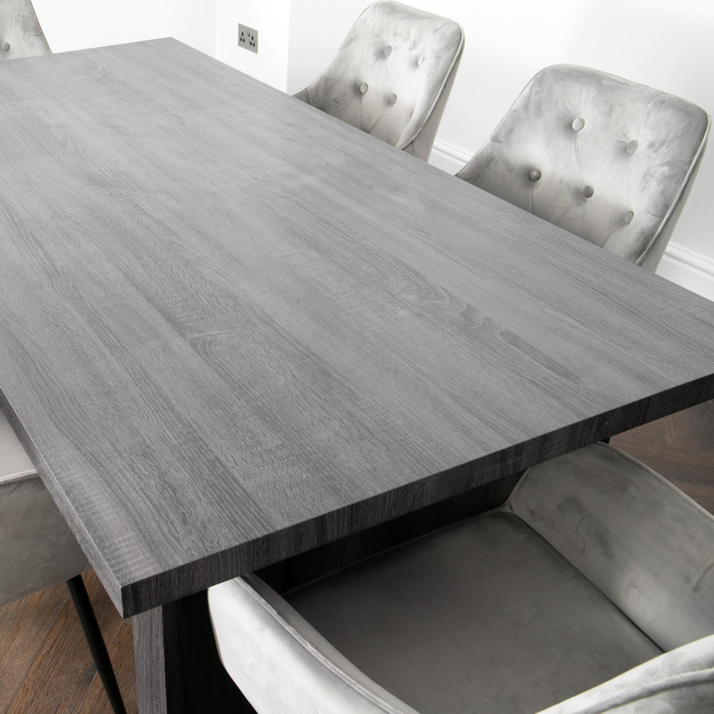 Native Home Ascot 6 Seater Grey Oak Dining Table Olivia's