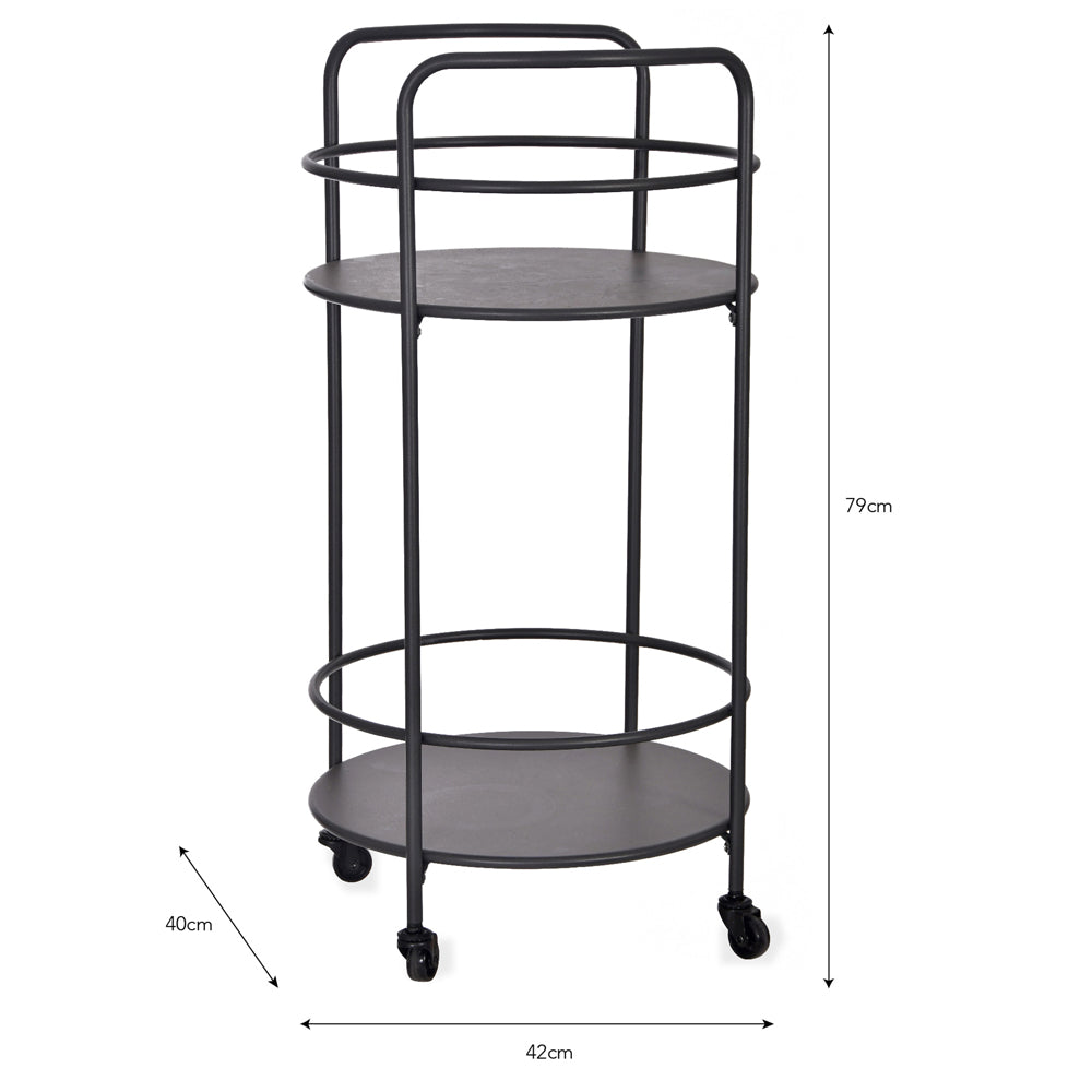 Garden Trading Round Drinks Trolley in Carbon