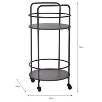 Garden Trading Round Drinks Trolley in Carbon