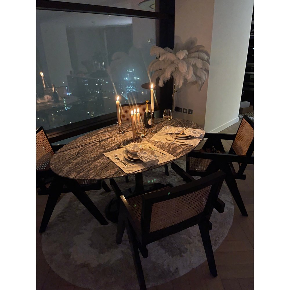 Eichholtz Solo Dining Table Grey Faux Marble