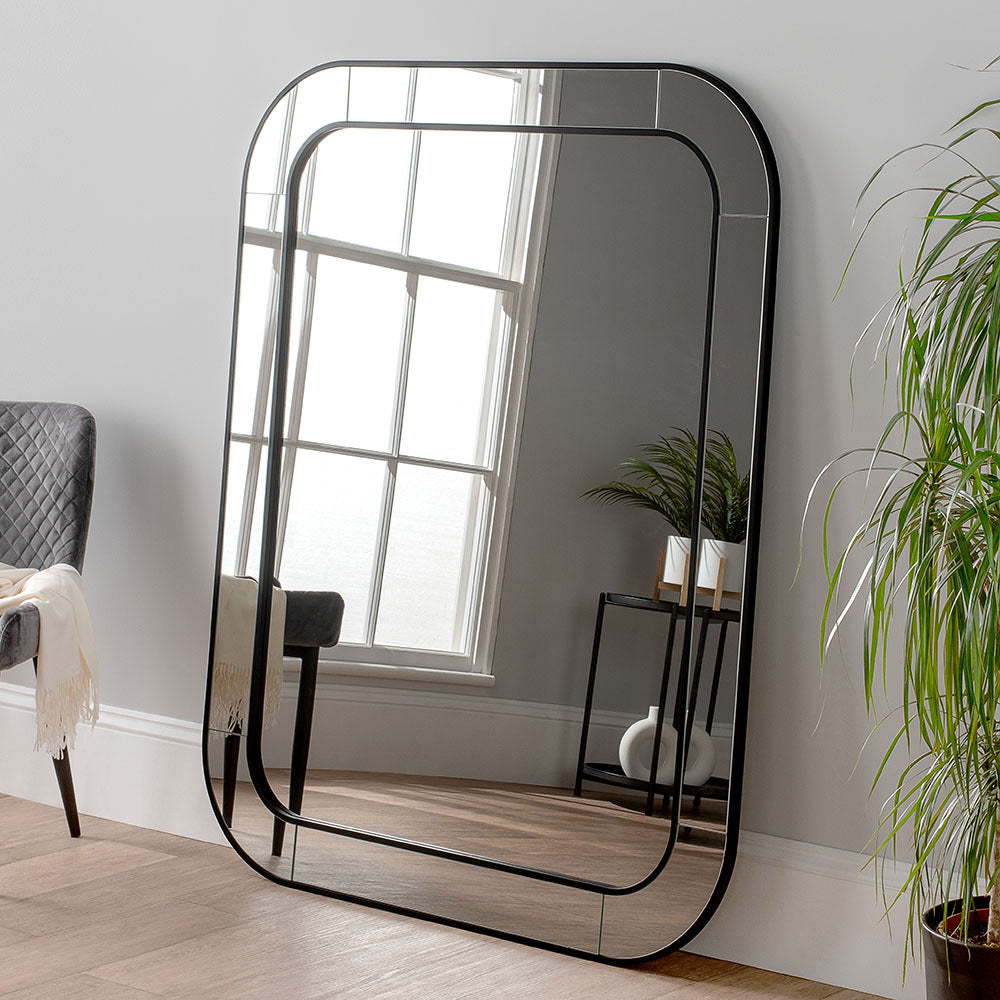 Olivia's Elena Radius Mirror in Black - 150x120cm