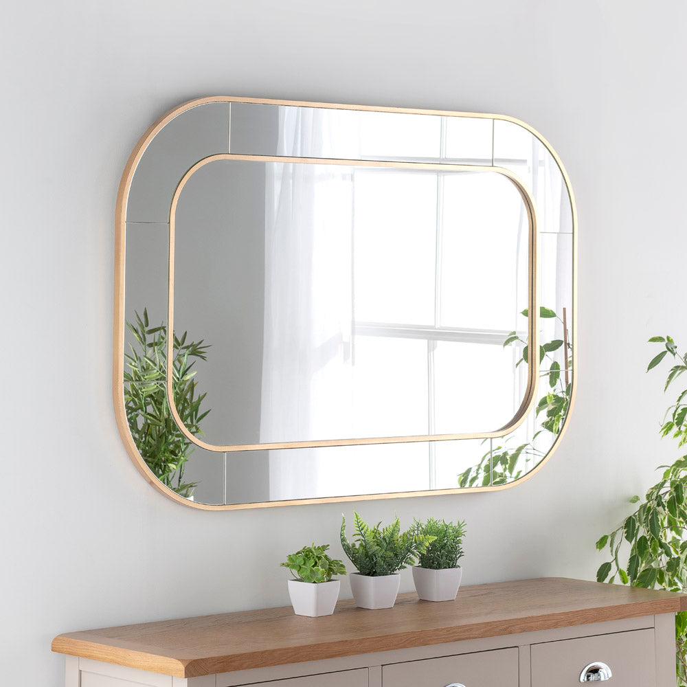 Olivia's Elena Radius Mirror in Gold - 120x80cm