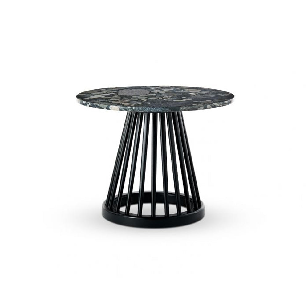 Tom Dixon Fan Table with Black Base & Pebble Marble Top