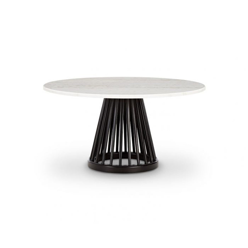 Tom Dixon Fan Table with Black Base & White Marble Top