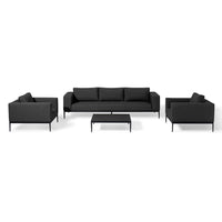 Maze Eve 3 Seat Sofa Set Charcoal