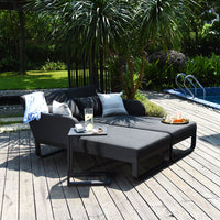 Maze Unity Sunlounger Set Charcoal