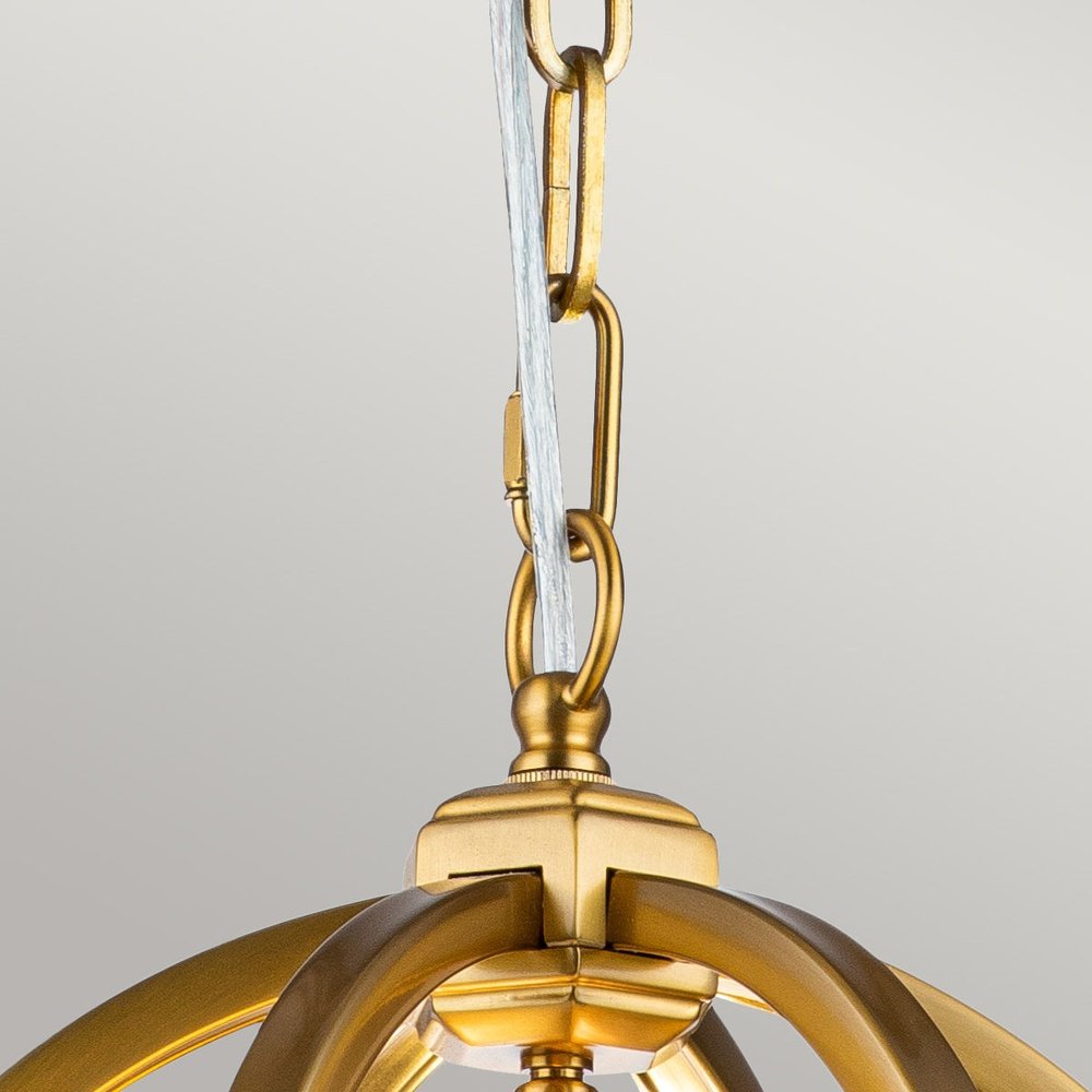 Feiss Corinne 3 Light Pendant Light in Brass