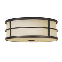 Elstead Fusion 3 Light Flush Mount Light Grecian Bronze