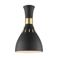 Elstead Joan 1 Light Wall Light Midnight Black and Burnished Brass