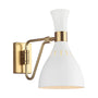 Elstead Joan 1 Wall Light Light Matte White and Burnished Brass