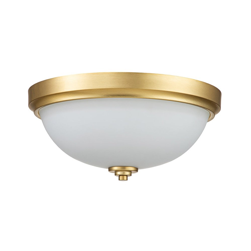 Feiss Malibu 2 Light Flush Mount in Brass