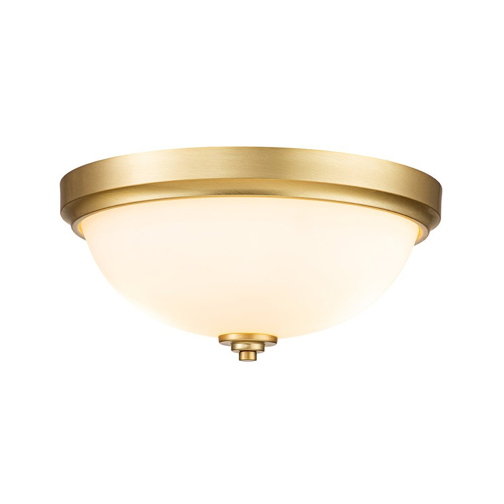 Feiss Malibu 2 Light Flush Mount in Brass