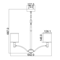 Elstead Prospect Park 5 Light Chandelier Satin Nickel and Chrome