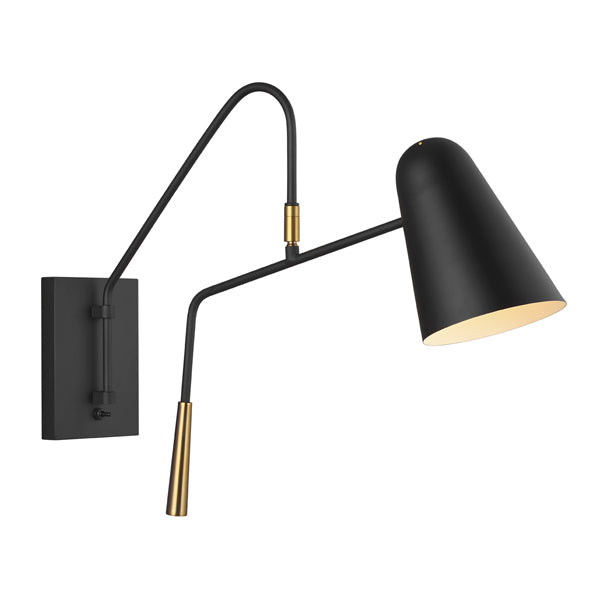 Simon 1 Light Wall Light - Midnight Black Elstead 1