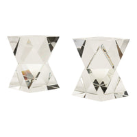 Liang & Eimil Crystal Set Of 2 Angular Bookends Clear