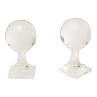 Liang & Eimil Crystal Set Of 2 Globe Bookends Clear