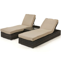 Maze Orlando Brown Outdoor Lounger Set