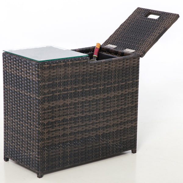 Grey rattan deals ice bucket table