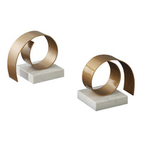 Liang & Eimil Swirl Sculpture Gold And White