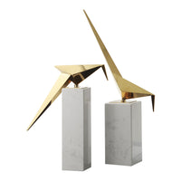 Liang & Eimil Alma Bird Sculpture Brass And White