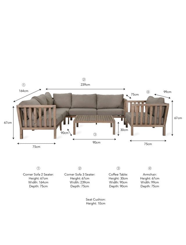 Garden Trading Porthallow Corner Sofa Set