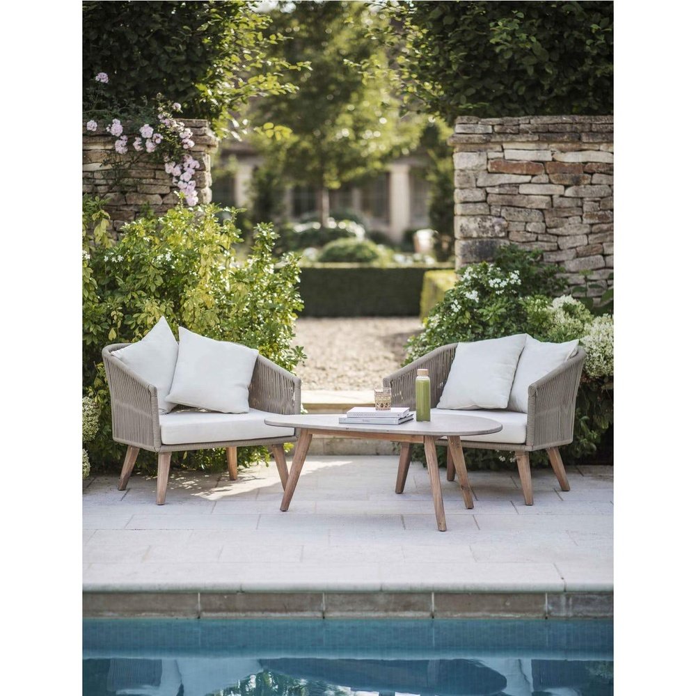 Set of 2 Colwell Rope Effect Garden Armchairs