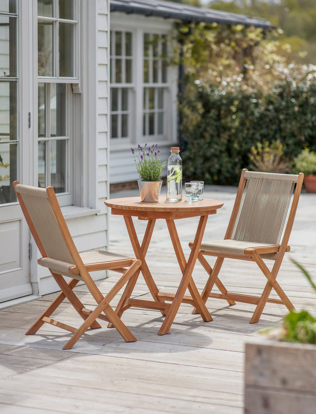 Garden Trading Carrick Table And Chairs Set Brown