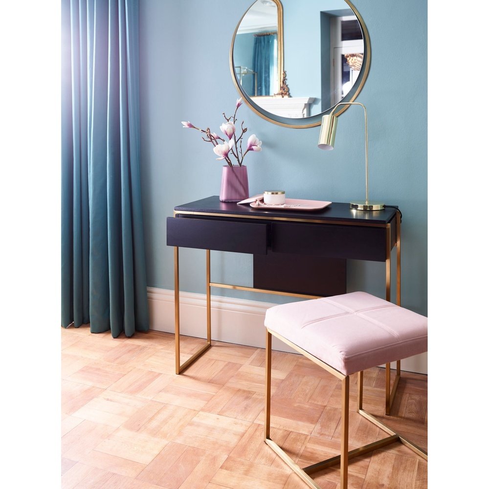 Gillmore Federico Black Stained Oak With Black Frame Dressing Table