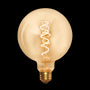 Industville Vintage Spiral LED Edison Bulb Old Filament Lamp - 5W E27 Globe G125 - Amber
